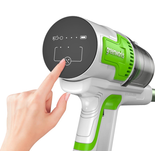 cordless-stick-vacuum-cleaner-greenworks-sv2436024-control-panel-detail