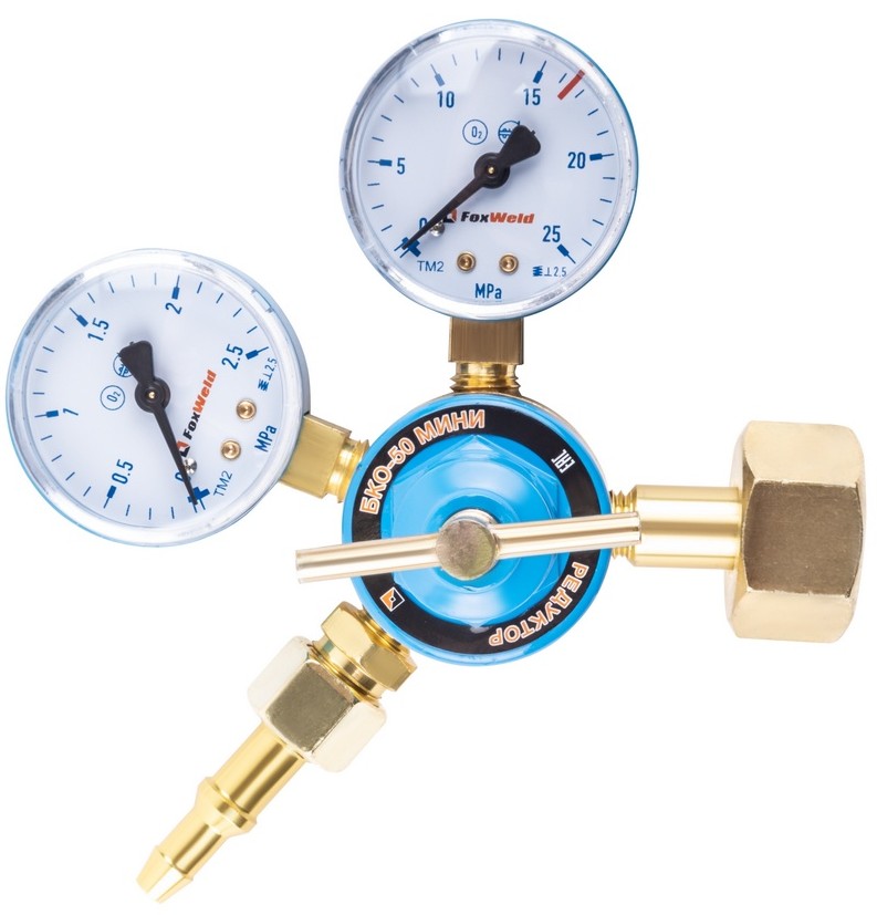 foxweld-bko-50-mini-oxygen-gas-regulator-two-pressure-gauges-front