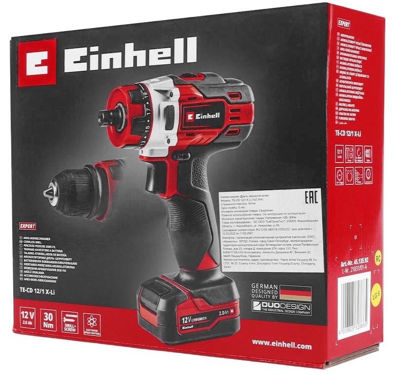cordless-drill-screwdriver-einhell-te-cd-12-1-x-li-box