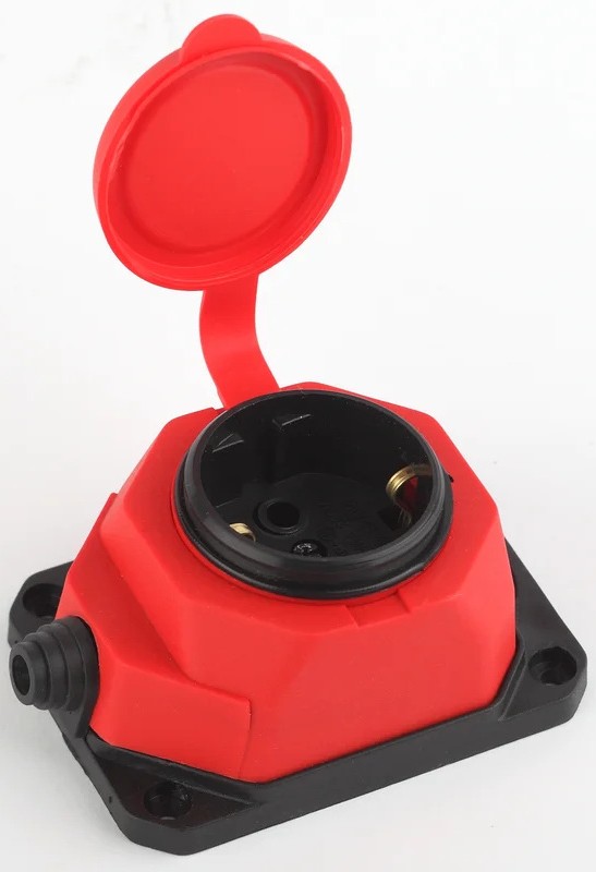 era-k-1e-red-ip44-16a-rubber-socket-open-top