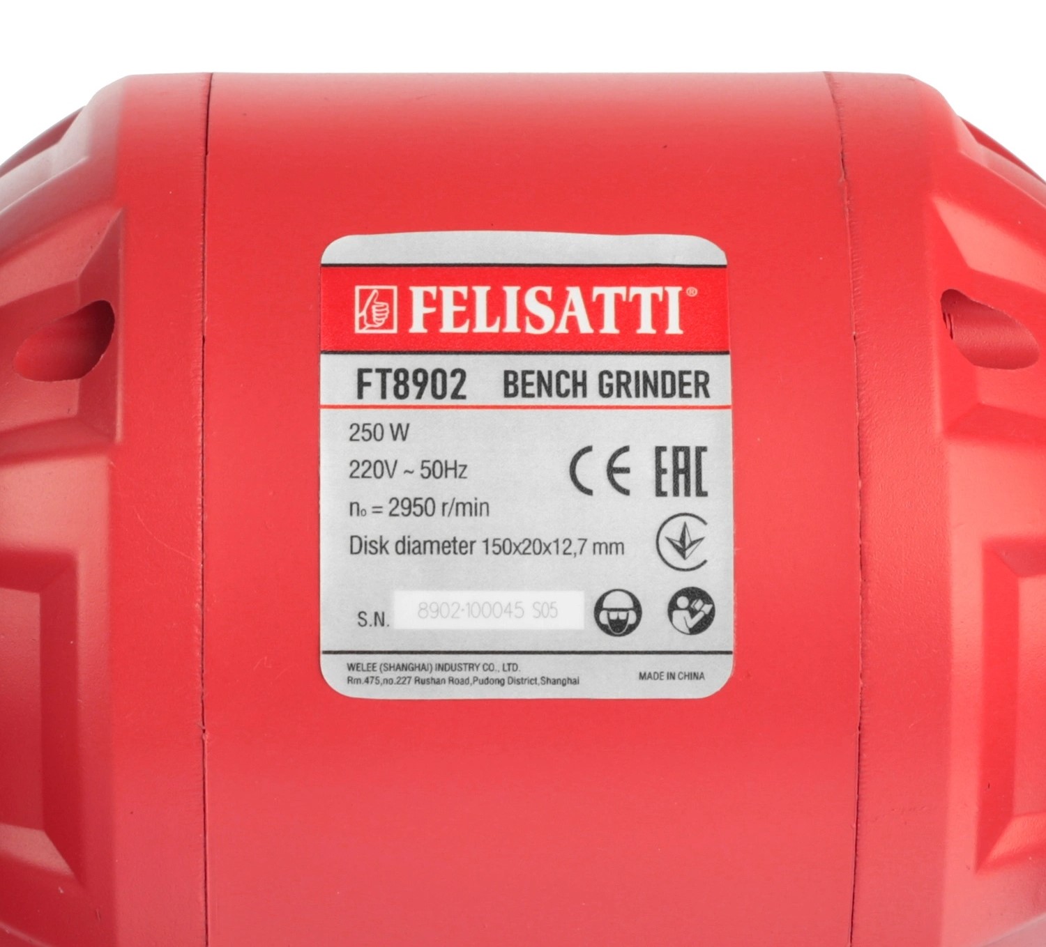 bench-grinder-felisatti-ft8902-specification-label