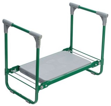 folding-garden-bench-nika-green-kneeling-position