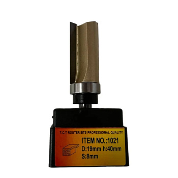 Фреза кромочная прямая d19x40мм хв.8мм верхний подшипник (1021) Globus