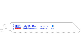 Пилка для сабельной пилы WILPU 3015/150 по металлу, 130 мм, 24TPI, 1 шт.