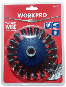 Корщётка для УШМ 125мм М14 витая коническая WORKPRO WP407054