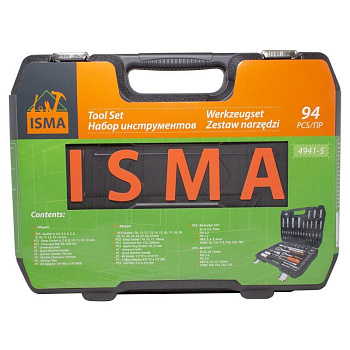 Набор инструмента ISMA 94 предмета 1/4", 1/2" (6ГР.) 4941-5