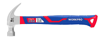 Молоток-гвоздодер 450гр WORKPRO с фиберглассовой рукояткой WP241011