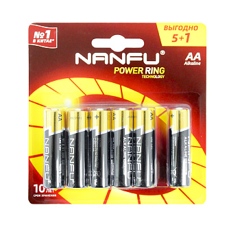 Батарейка щелочная Nanfu LR06 AA (5+1шт.)