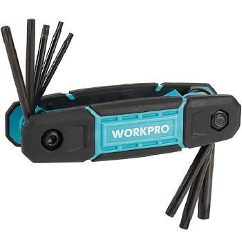 Набор шестигранных ключей TORX 8 шт складной (T9-T40) WORKPRO