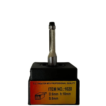 Фреза кромочная прямая d6x18мм Z2 хв.8мм (1020) Globus