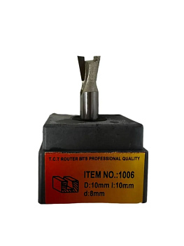 Фреза пазовая ласточкин хвост d10x10мм хв.8мм (1006) Globus