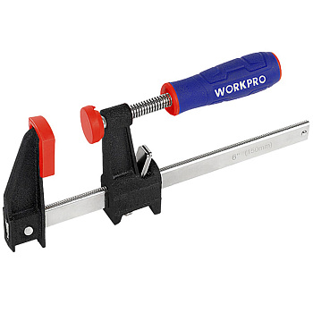 Струбцина тип F WORKPRO 150 мм, стальной зажим