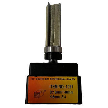 Фреза кромочная прямая d16x40мм Z4 хв.8мм (1021) Globus