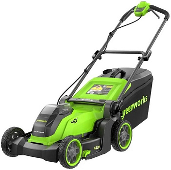 Аккумуляторная газонокосилка безщеточная GREENWORKS GD40LM411 С АККУМ. 4Ач И З/У