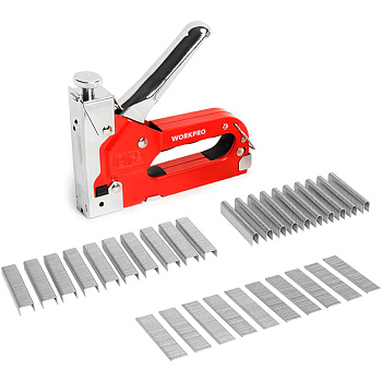 Степлер строительный WORKPRO 3в1 4-14мм кейс WP223005