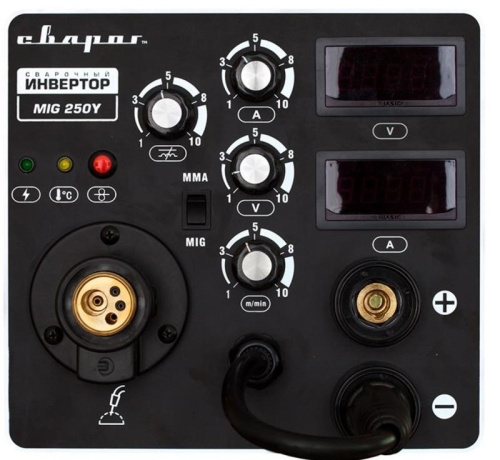 welding-inverter-semi-automatic-svarog-mig-250-y-j04-m-control-panel-close-up