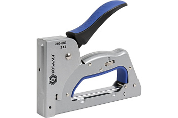 Степлер строительный КОБАЛЬТ 3в1 скобы, шпильки, гвозди 6-14мм, 240-683