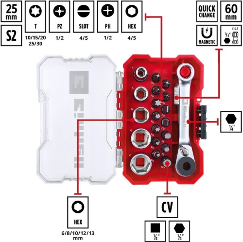 bit-and-socket-set-einhell-21-piece-xs-case-contents