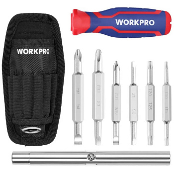 Отвертка WORKPRO 15 в 1 со сменными наконечниками