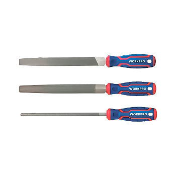 Набор напильников по металлу 200мм (3шт) WORKPRO