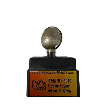 Фреза пазовая галтельная R12 d24х22мм хв.8мм (1010) Globus