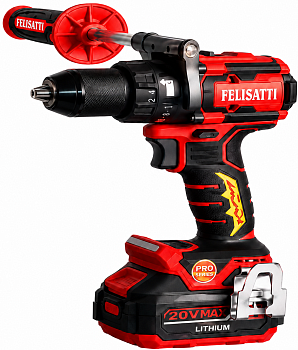 Шуруповерт аккумуляторный бесщеточный ударный FELISATTI FT1087 2х5,0 Ач