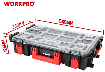 Ящик штабелируемый пластиковый с крышкой 560х350х125мм WORKPRO WP283029